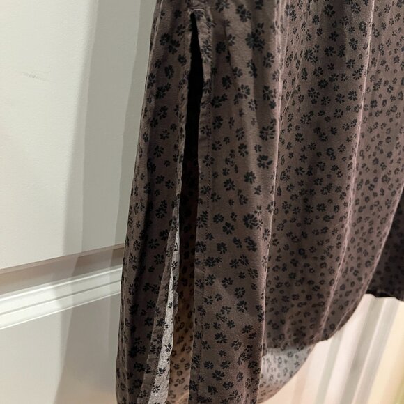 Gap Midi Slip Skirt with Slit in Brown Floral, XL - Picture 4 of 6